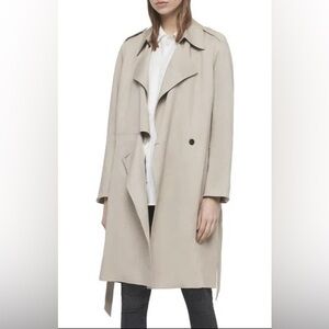ALLSAINTS Bexley Trench Coat in Beige, XS